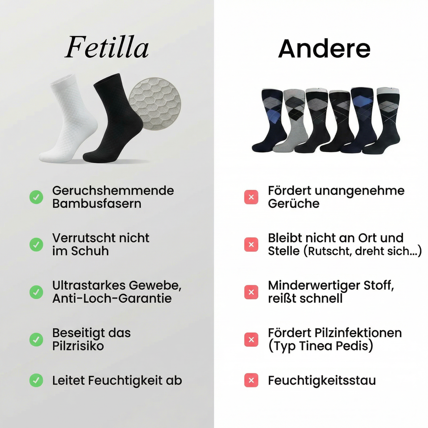 FETILLA Wadenhohe Socken aus hochwertiger Bambusfaser